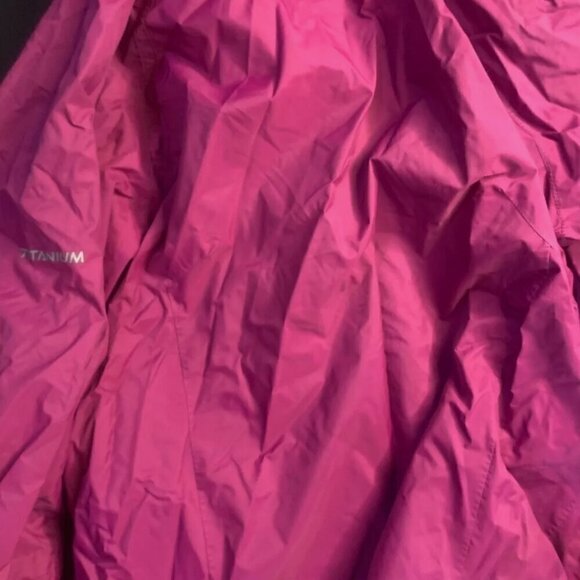 COLUMBIA‎ Jacket Womens S Wind/Waterproof Packable Rain Pink Raspberry w/hood FS - Picture 4 of 4